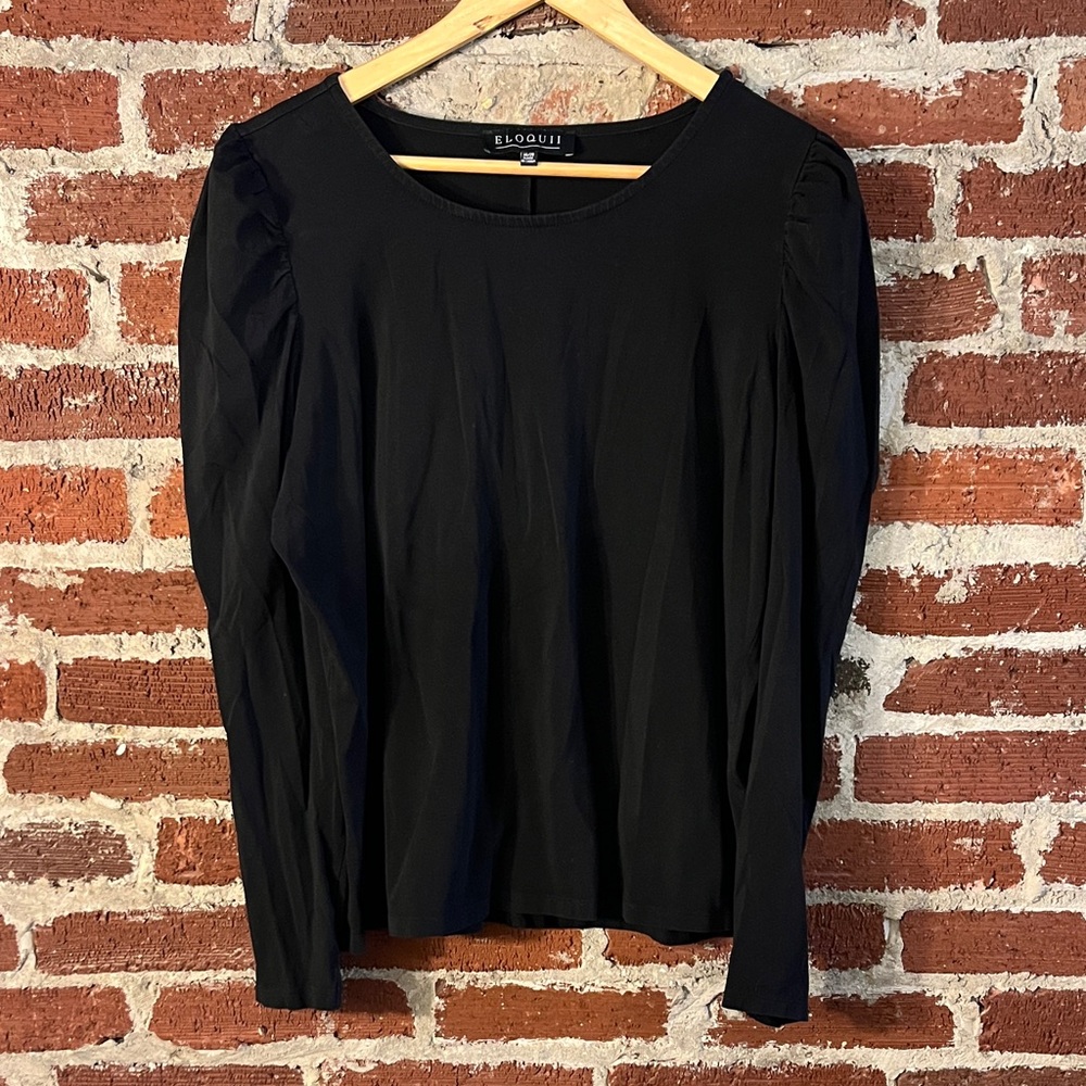 Eloquii Black Long Sleeve Top